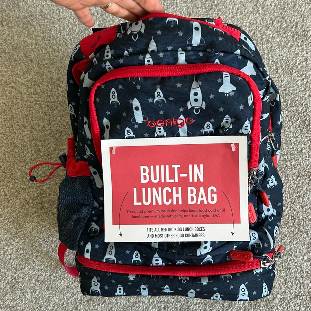 NWT Bentgo Lunch Bag Backpack Spaceship Print - Picture 4 of 9
